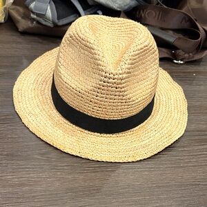 J. Crew Foldable/Packable Natural Straw Fedora